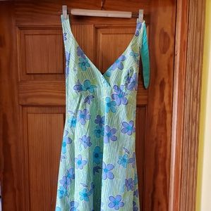 Lilly Pulitzer green blue purple halter sundress size 4